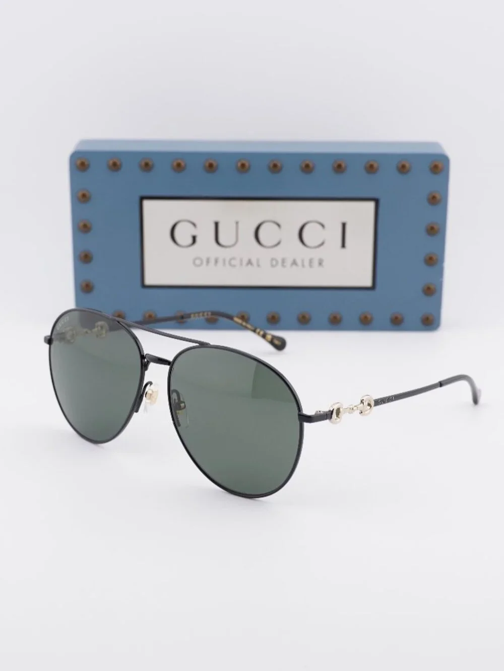 Gucci GG1698S 001 Aviator Sunglasses - Black\ Black